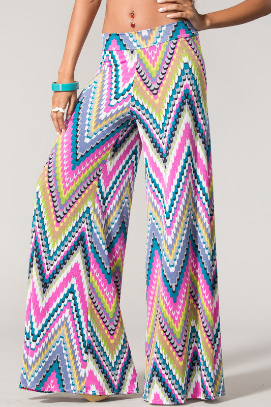 Chic Printed Bottoms-Pink