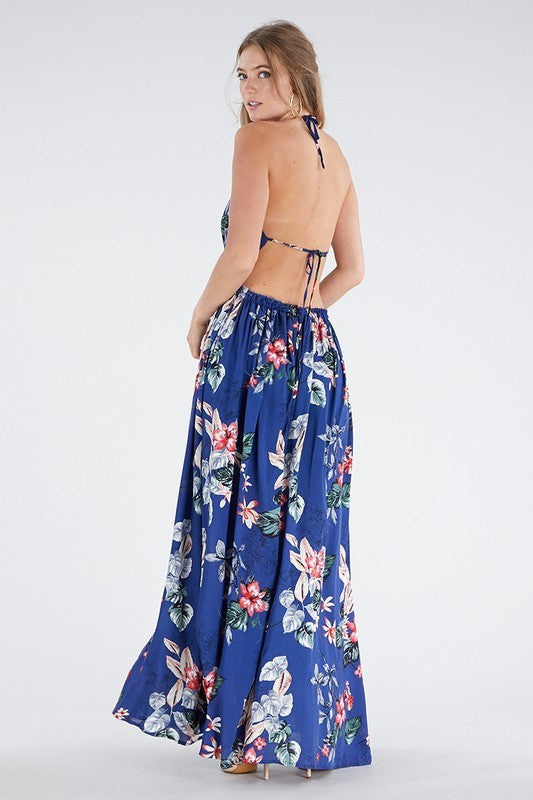 Morning Sun Floral Maxi Dress-Mustard