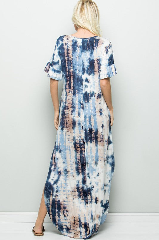 Everyday Tie-Dye Maxi Dress-Blue