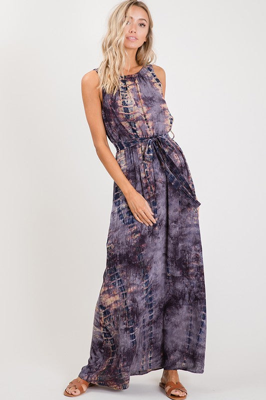 Summer Mode Tie dye Dress-Orchid