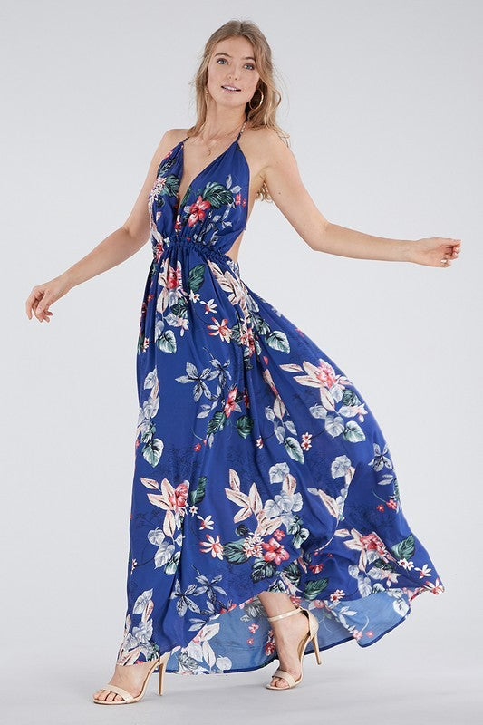 Morning Sun Floral Maxi Dress-Mustard