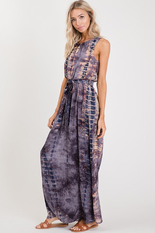 Summer Mode Tie dye Dress-Orchid
