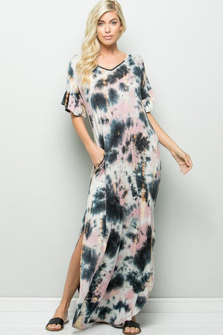 Everyday Tie-Dye Maxi Dress-Mauve