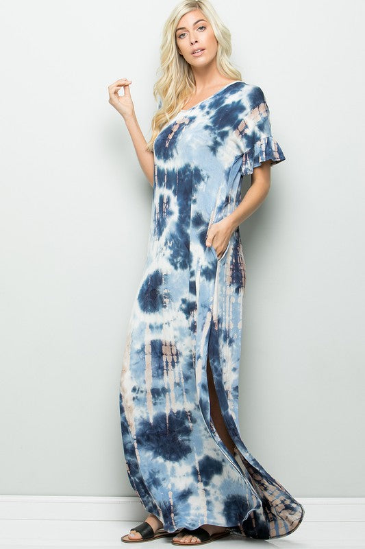 Everyday Tie-Dye Maxi Dress-Blue