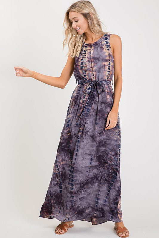 Summer Mode Tie dye Dress-Orchid