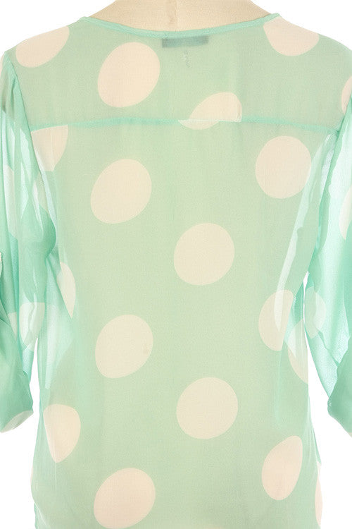 Back To Polka Dots Top-Navy