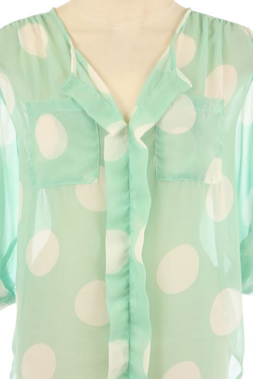 Back To Polka Dots Top-Navy