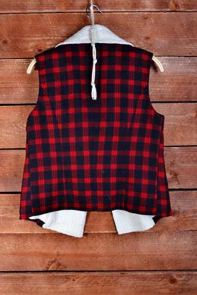 Go For It Plaid Vest-Red