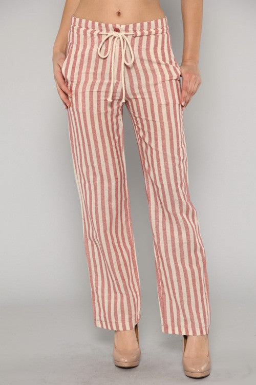 Lets Get This Straight Striped Blue Pants
