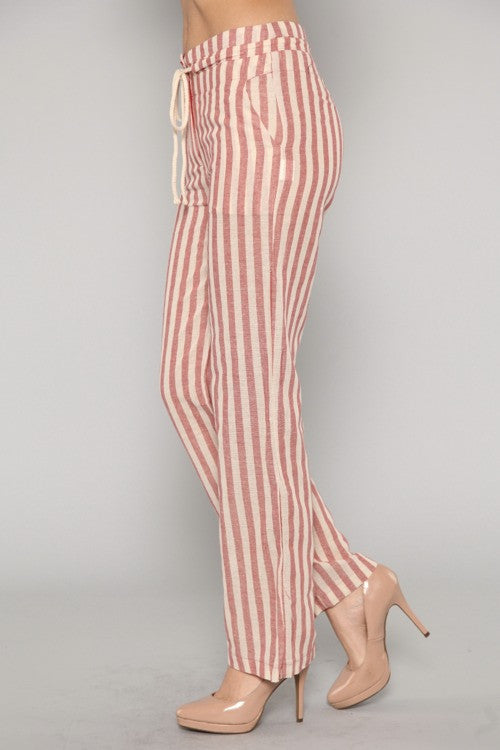 Lets Get This Straight Striped Blue Pants