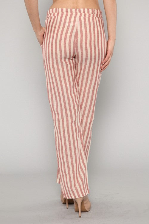 Lets Get This Straight Striped Blue Pants