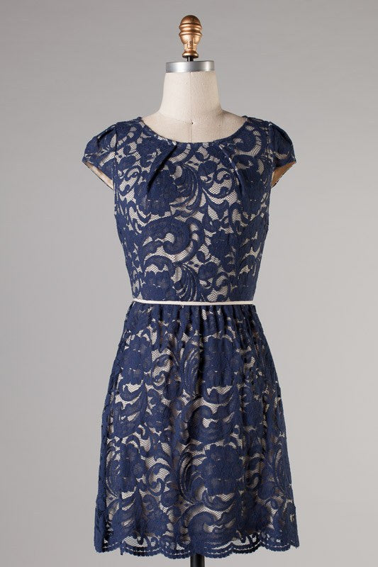 The Zooey Lace Dress- Taupe