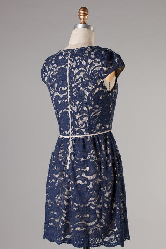 The Zooey Lace Dress- Taupe