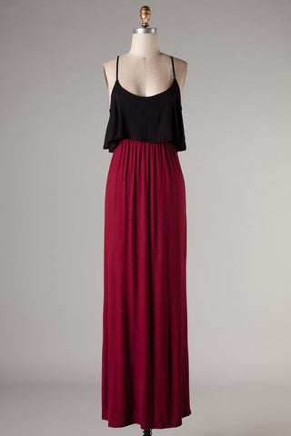 Secret Weapon Maxi Dress- Black And Red