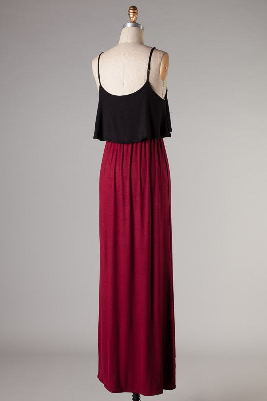 Secret Weapon Maxi Dress- Black And Red