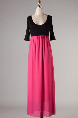 Handle With Flair Maxi Dress-Fuchsia