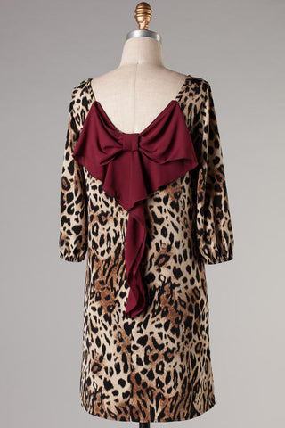 Animal Print Bow Dress