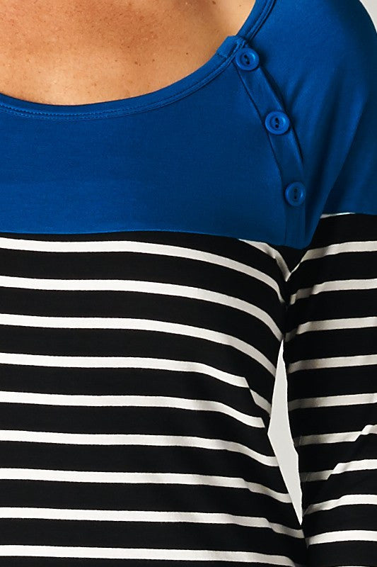 Study Abroad Striped Top-Blue