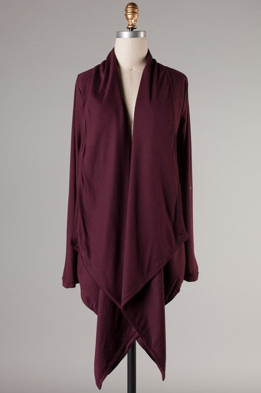 Lovely All Day Cardigan-Wine