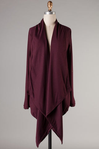 Lovely All Day Cardigan-Wine