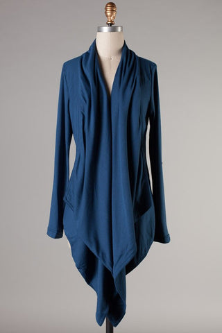 Lovely All Day Cardigan-Blue
