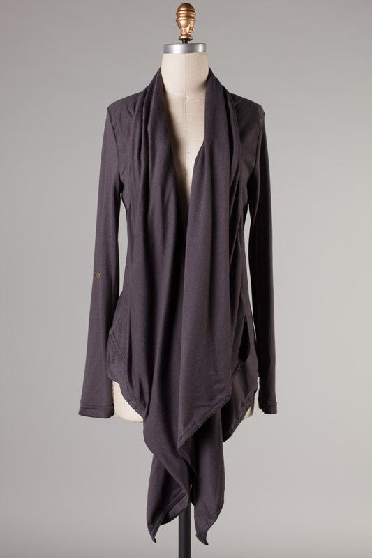 Lovely All Day Cardigan-Charcoal
