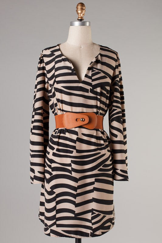 In Both Directions Belted Dress