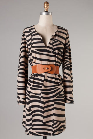 In Both Directions Belted Dress