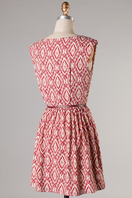 From Me To You Belted Dress-Burgundy