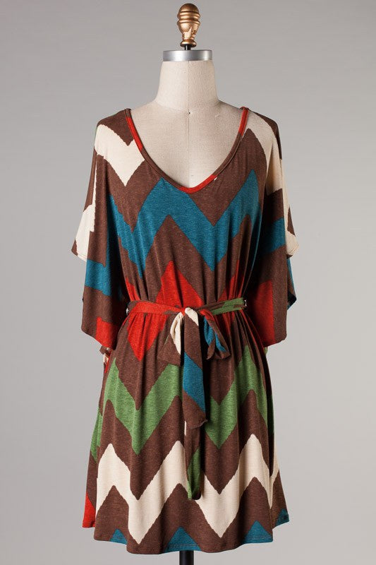 Chocolate Mousse Chevron Dress