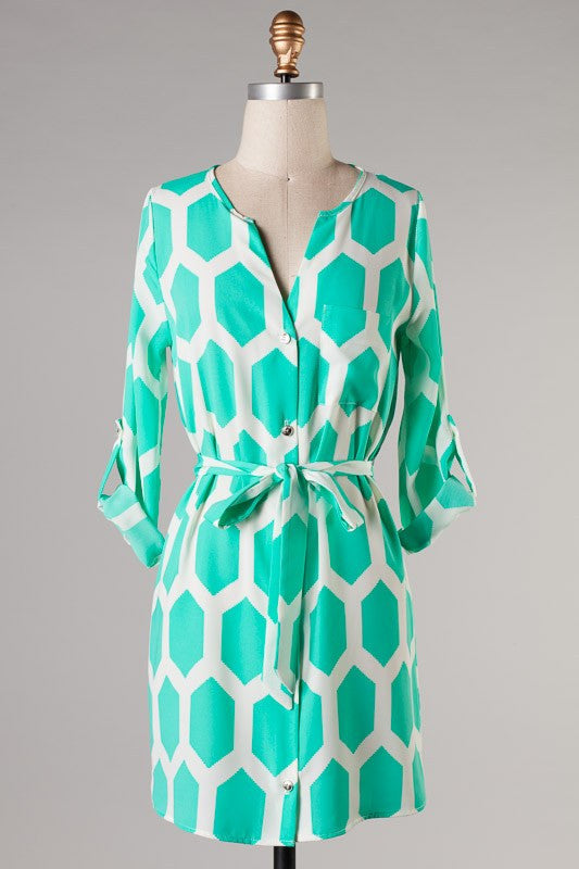 Take My Hand Printed Dress-Fuchsia