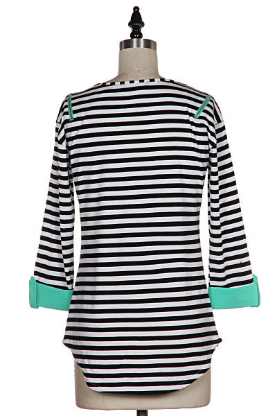 Beauty Editor Striped Top- Green/Yellow