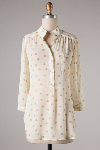 Lovely Dots Top-Ivory
