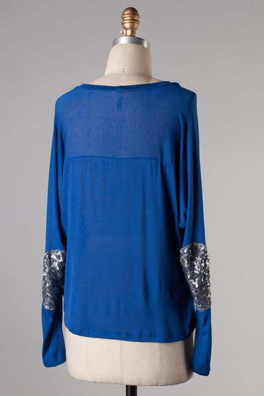 Glam Party Top-Blue