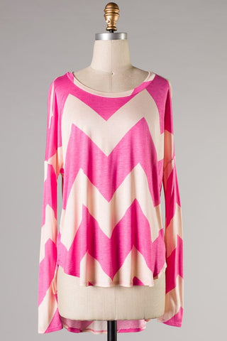 Pink Spice Chevron Top