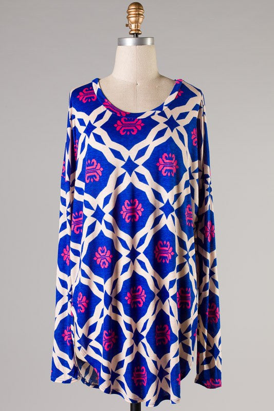 Divine Design Printed Top-Pink