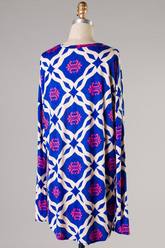 Divine Design Printed Top-Pink