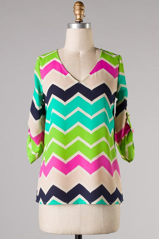 You Make Me Smile Zigzag Top