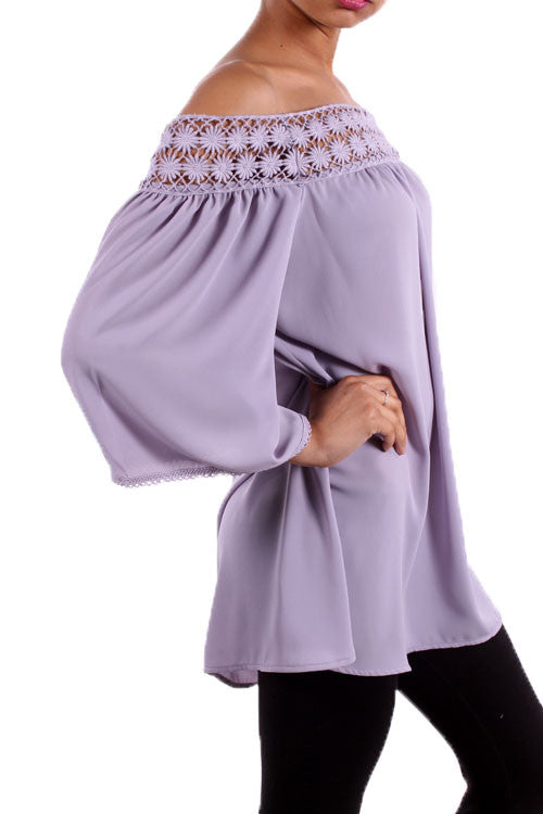 Flourish Crochet Detailed Top-Mint