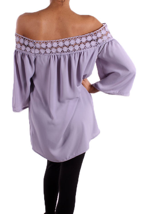 Flourish Crochet Detailed Top-Mint