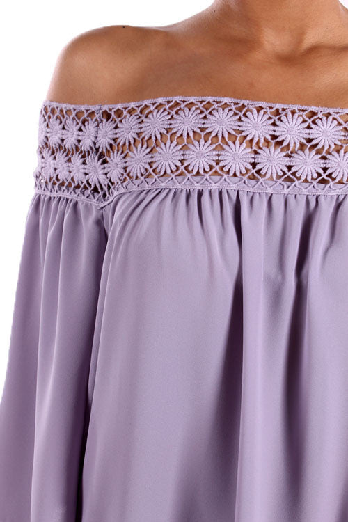 Flourish Crochet Detailed Top-Mint