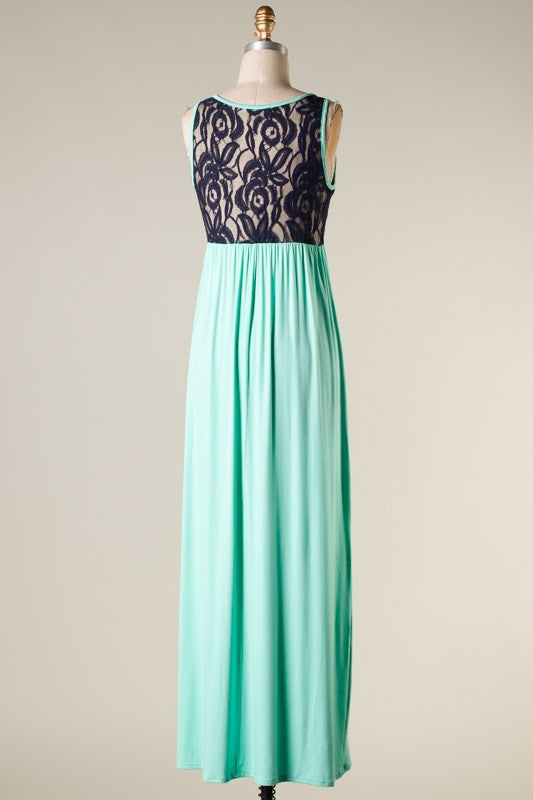 A Life Inspired Lace Dress- Ivory Navy