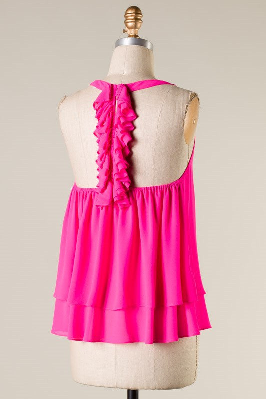 Off White Ruffle Detailed Top