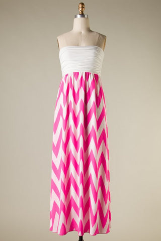 Sought-After Zigzag Dress-Fuchsia
