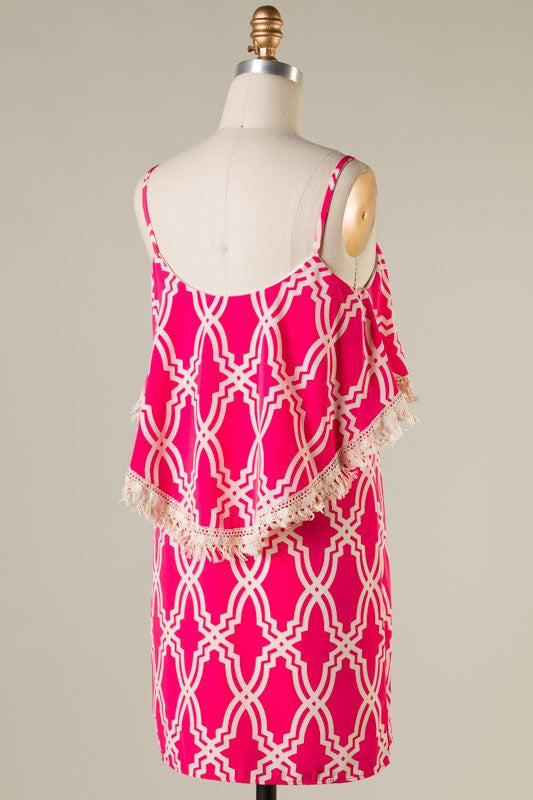 How To Spring Printed Dress- Hot Pink