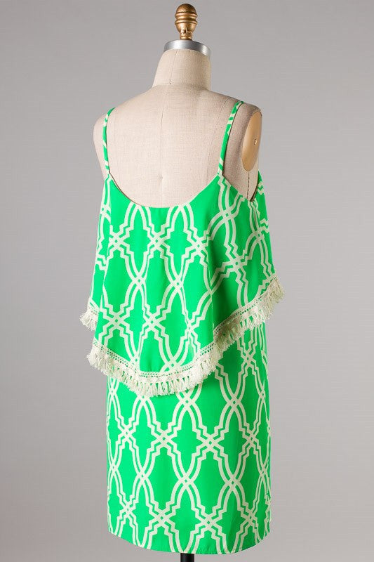 How To Spring Printed Dress- Green