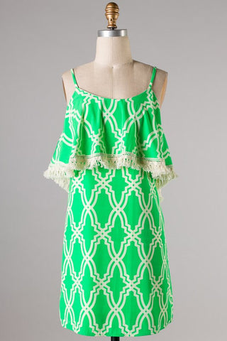 How To Spring Printed Dress- Green