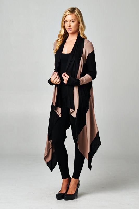 Free Love Striped Cardigan-Mocha/Black