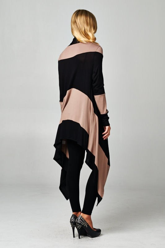 Free Love Striped Cardigan-Mocha/Black