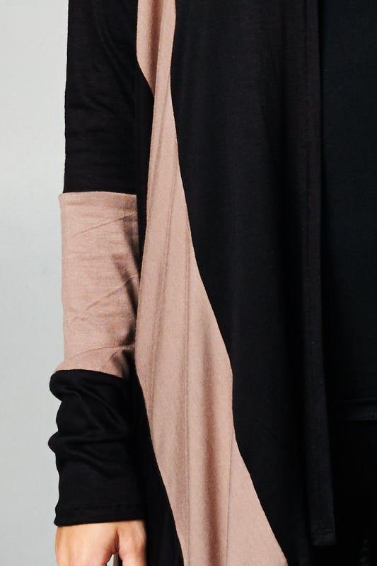 Free Love Striped Cardigan-Mocha/Black